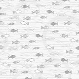 Kreativní papír bílý A4 s potiskem - metalické rybičky - šedé