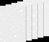 Transparentní papír A4 - 5 vánočních bílých motivů - 10ks