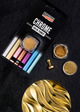 Rub-on pigmentový prášek Pentart - CHROME - zlatý