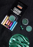 Rub-on pigmentový prášek Pentart - CHROME - zelený gekon