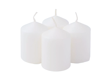 Adventní svíčky 4ks 5,5x4cm - bílé