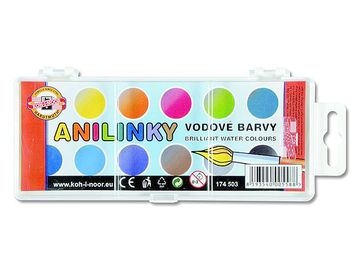 Vodové barvy anilinky - 12ks