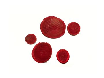 Aranžérská dřívka kulaté 5ks - červené