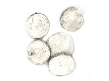 Aranžérská dřívka plátky kulaté tlustší 5ks - vintage bílé