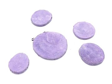 Aranžérská dřívka plátky kulaté 5ks - vintage fialové