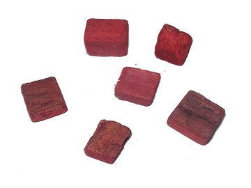Aranžérská dřívka čtverečky - 6ks - červené