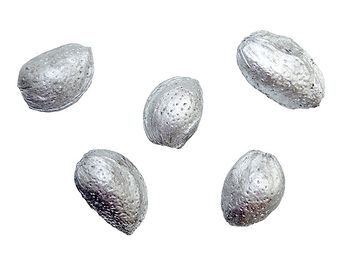 Aranžérské pecky mandle 5ks - metalické stříbrné