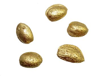 Aranžérské pecky mandle 5ks - metalické zlaté