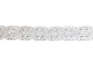 Bavlněná krajka krajka 35mm - bílá - hrubý vzor