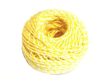 Bavlněná šňůrka dvoubarevná - pastelová žlutá