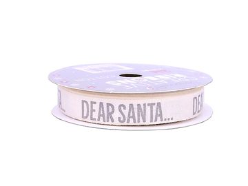 Bavlněná stuha 10mm - 2m - Dear Santa