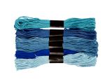 Bavlněné barevné nitě - bavlnky - 6x8m - modrý mix