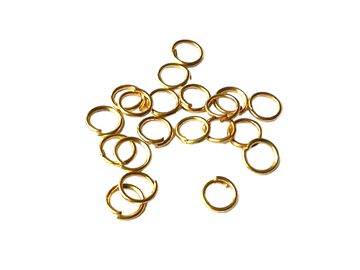 Bižuterní kroužky 6mm - 20ks - zlatá barva
