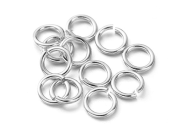 Bižuterní otevírací kroužky bezniklové 5mm 10g - stříbrné