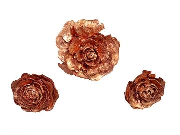 Cedrové růže 3ks - měděné