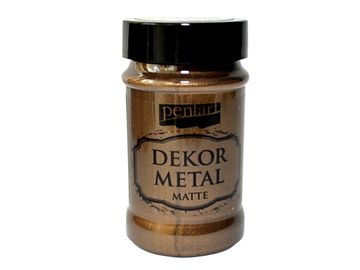 Dekor Metal PENTART - metalická akrylová barva matná 100ml - čokoládová