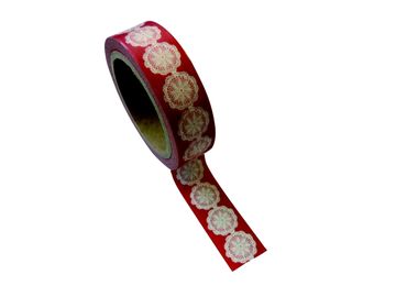 Dekorační WASHI páska 25mm 10m - bordó krajka
