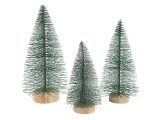 Dekorační vánoční stromky 3ks zelené