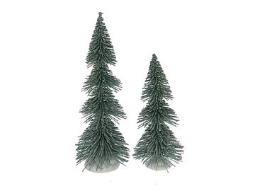 Dekorační vánoční stromky sametově zelené 2ks