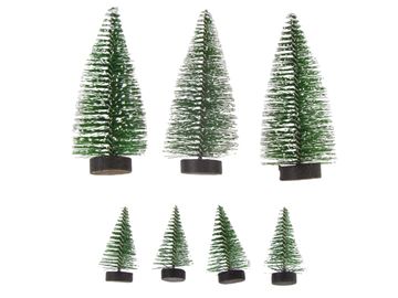 Dekorační vánoční stromky zelené 7ks