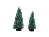 Dekorační zasněžené vánoční stromky 4ks zelené