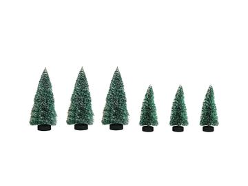 Dekorační zasněžené vánoční stromky 8ks zelené