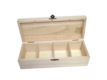 Dřevěná čajová krabice 4 přihrádková