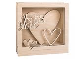 Dřevěná dekorace - 3D rám 24cm - All you need is Love