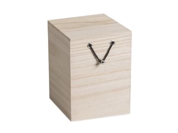 Dřevěná dóza s gumičkou - hranatá - 10x10x15cm