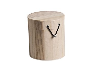Dřevěná dóza s gumičkou - kulatá - 10x12cm