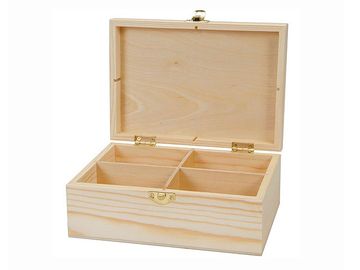 Dřevěná krabice na čajové sáčky - 4 přihrádková