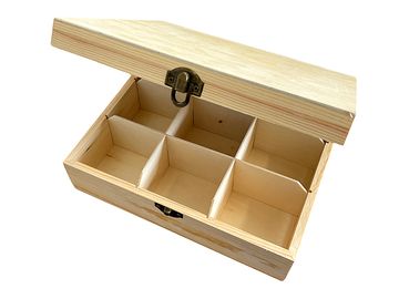 Dřevěná krabice na čajové sáčky - 9 přihrádek