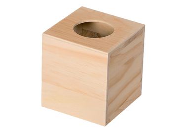 Dřevěná krabička - zásobník na ubrousky - 14x13x13 cm