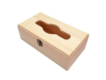 Dřevěná krabička - zásobník na ubrousky - s uzamykáním