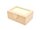 Dřevěná mini krabička se srdíčkem 12cm