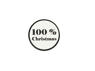 Dřevěná nalepovací ozdoba - 100% Christmas