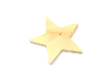 Dřevěná ozdobná hvězda 7cm - světlá