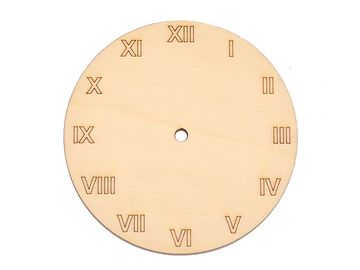 Dřevěná podložka k hodinám - římská čísla - kruh 15cm