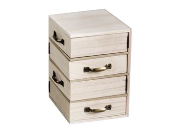 Dřevěná skříňka se 4 zásuvkami na pantech