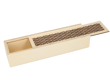 Dřevěná zasouvací krabička ARTEMIO penál - vějířový motiv