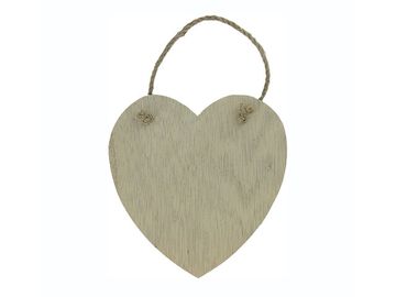 Dřevěná závěsná tabulka - srdce