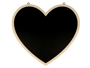 Dřevěná závěsná křídová tabule 30x27cm - srdce