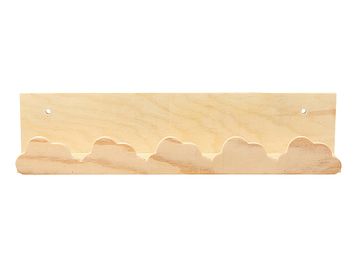 Dřevěná závěsná polička 42cm - obláčky