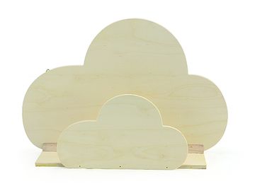 Dřevěná závěsná polička - dvojitý oblak
