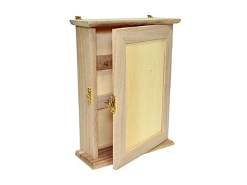 Dřevěná závěsná skříňka na klíče