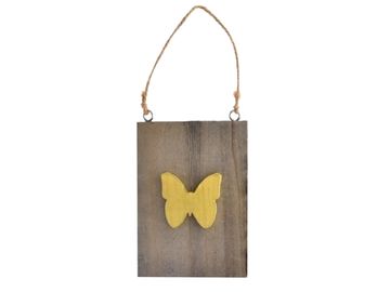 Dřevěná závěsná vintage destička - motýl