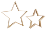 Dřevěné hvězdy - obrys 24cm a 35cm - 2ks