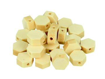 Dřevěné korálky LUCY - hexagon 25ks