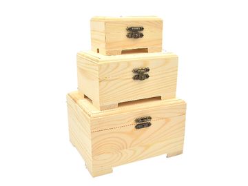 Dřevěné krabičky sada 3v1 - truhličky
