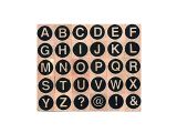 Dřevěné mini razítka ARTEMIO 30ks - abeceda kruhy